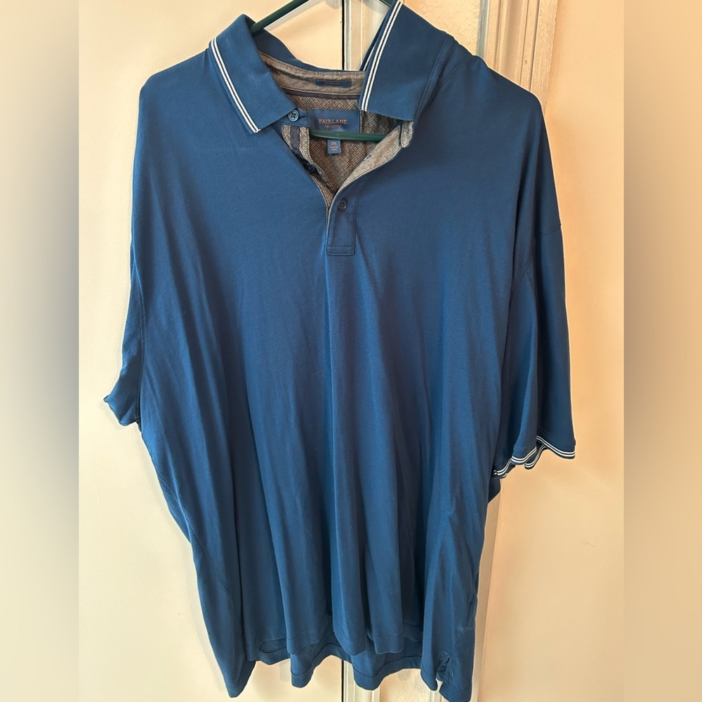 Fairlane - Kensington Lux Pima Polo - Blue - 3XL